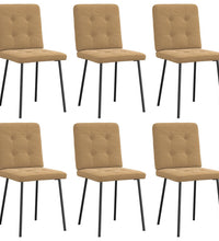 Esszimmerstühle 6 Stk. Braun Samt