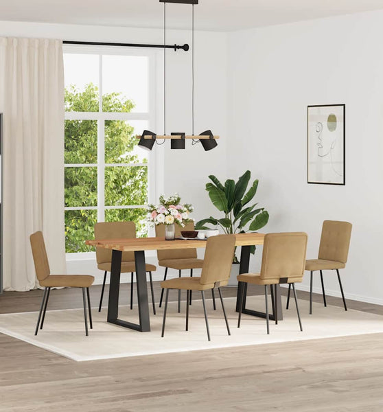 Esszimmerstühle 6 Stk. Braun Samt