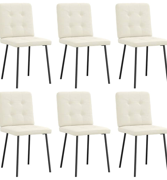 Esszimmerstühle 6 Stk. Creme Samt