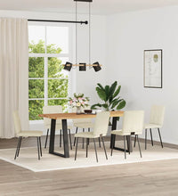 Esszimmerstühle 6 Stk. Creme Samt