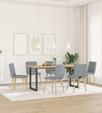 Esszimmerstühle 6 Stk. Hellgrau Stoff