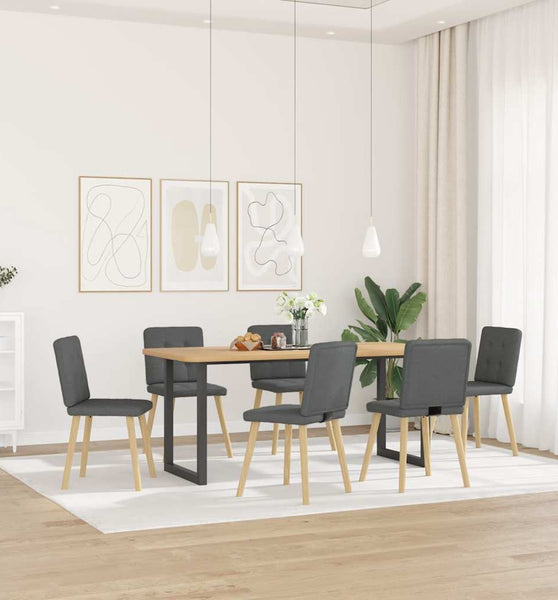 Esszimmerstühle 6 Stk. Dunkelgrau Stoff