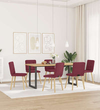 Esszimmerstühle 6 Stk. Weinrot Stoff