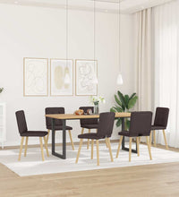 Esszimmerstühle 6 Stk. Dunkelbraun Stoff