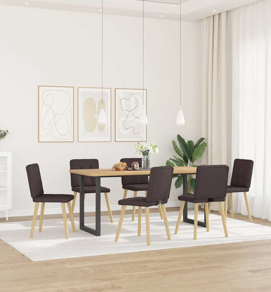 Esszimmerstühle 6 Stk. Dunkelbraun Stoff