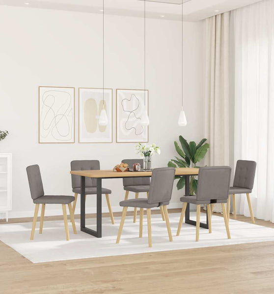 Esszimmerstühle 6 Stk. Taupe Stoff