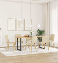 Esszimmerstühle 6 Stk. Creme Stoff