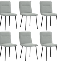 Esszimmerstühle 6 Stk. Hellgrau Samt
