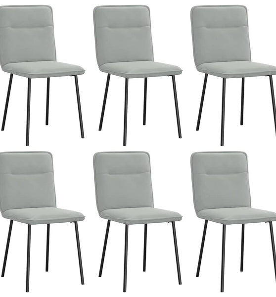 Esszimmerstühle 6 Stk. Hellgrau Samt