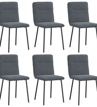 Esszimmerstühle 6 Stk. Dunkelgrau Samt