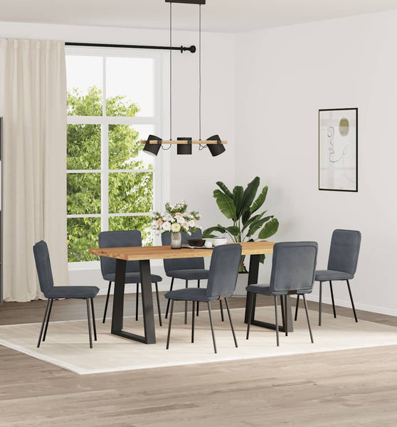 Esszimmerstühle 6 Stk. Dunkelgrau Samt