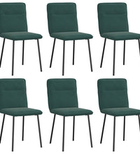Esszimmerstühle 6 Stk. Dunkelgrün Samt