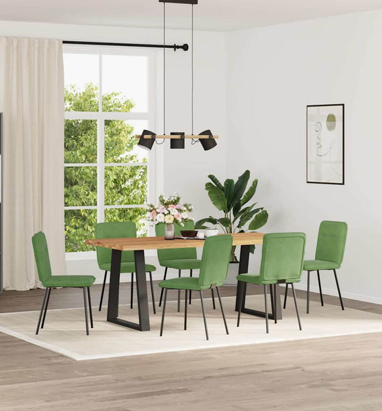 Esszimmerstühle 6 Stk. Hellgrün Samt