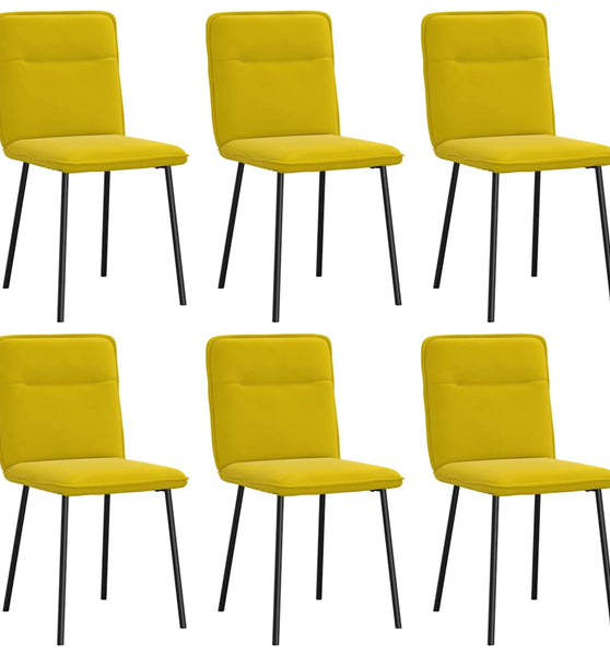 Esszimmerstühle 6 Stk. Gelb Samt