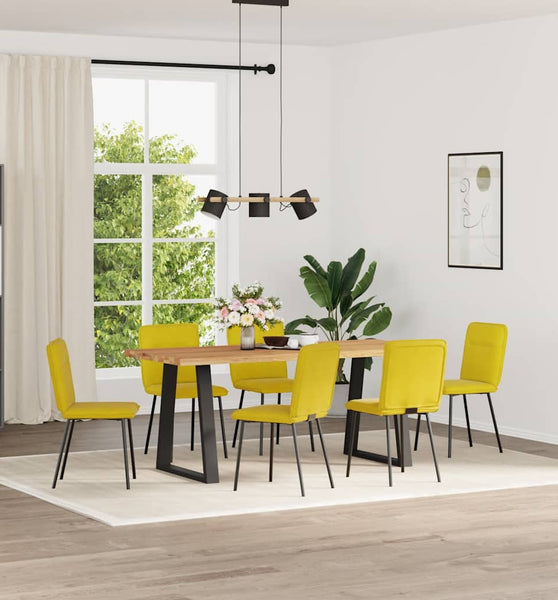 Esszimmerstühle 6 Stk. Gelb Samt