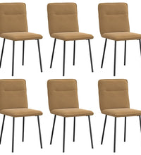 Esszimmerstühle 6 Stk. Braun Samt