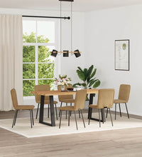 Esszimmerstühle 6 Stk. Braun Samt