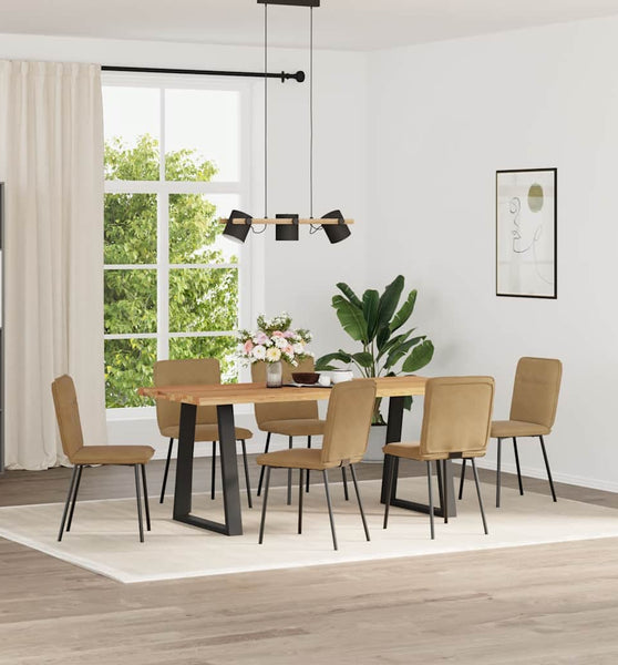 Esszimmerstühle 6 Stk. Braun Samt