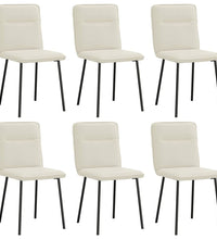 Esszimmerstühle 6 Stk. Creme Samt