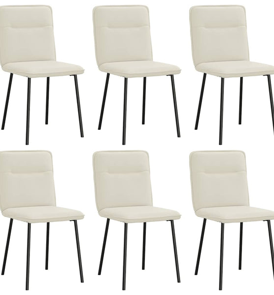 Esszimmerstühle 6 Stk. Creme Samt