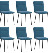 Esszimmerstühle 6 Stk. Blau Samt