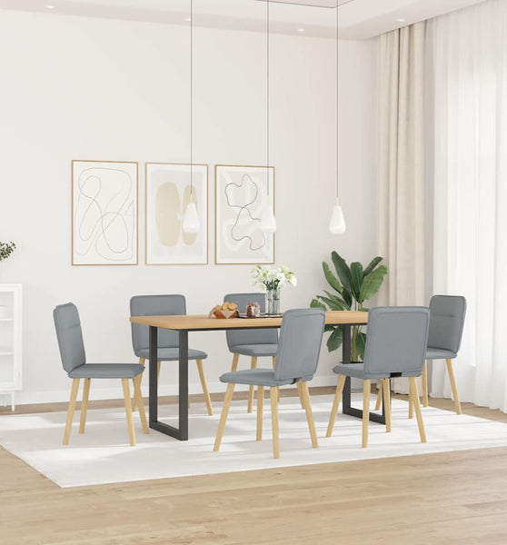 Esszimmerstühle 6 Stk. Hellgrau Stoff