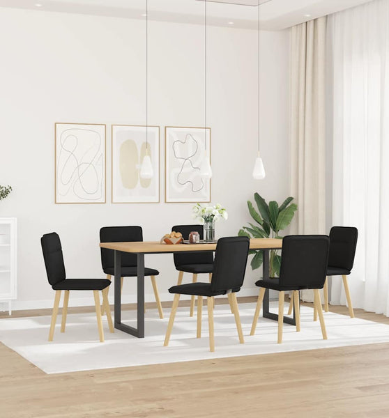 Esszimmerstühle 6 Stk. Schwarz Stoff