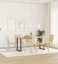 Esszimmerstühle 6 Stk. Creme Stoff