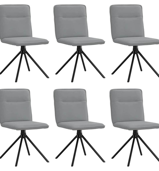 Esszimmerstühle 6 Stk. Hellgrau Stoff
