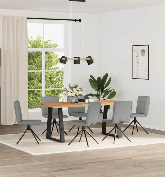 Esszimmerstühle 6 Stk. Hellgrau Stoff