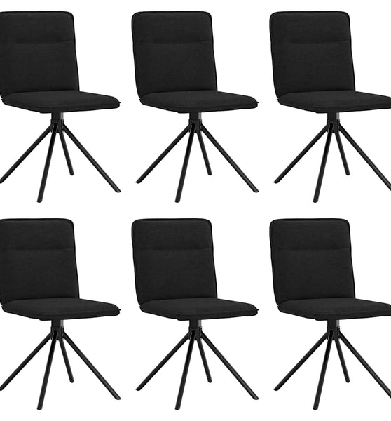 Esszimmerstühle 6 Stk. Schwarz Stoff
