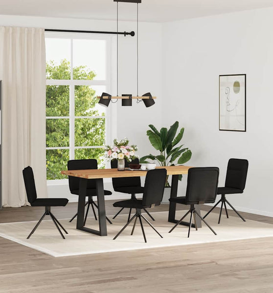 Esszimmerstühle 6 Stk. Schwarz Stoff