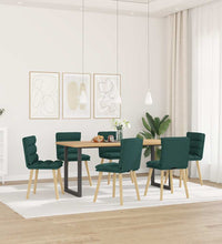 Esszimmerstühle 6 Stk. Dunkelgrün Stoff