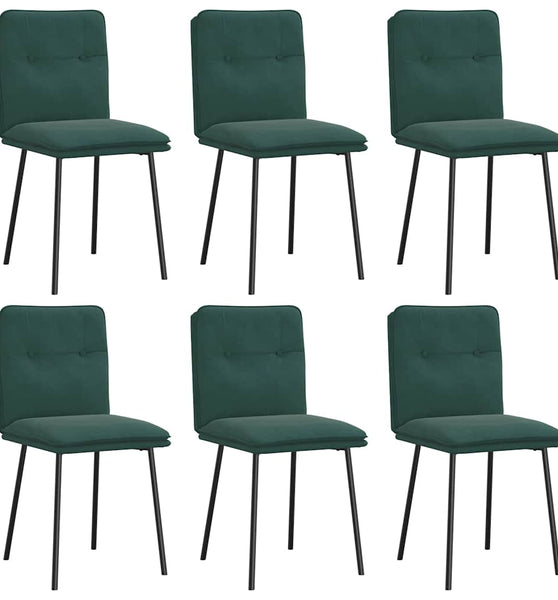 Esszimmerstühle 6 Stk. Dunkelgrün Samt