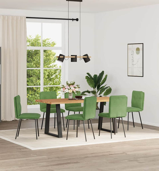 Esszimmerstühle 6 Stk. Hellgrün Samt