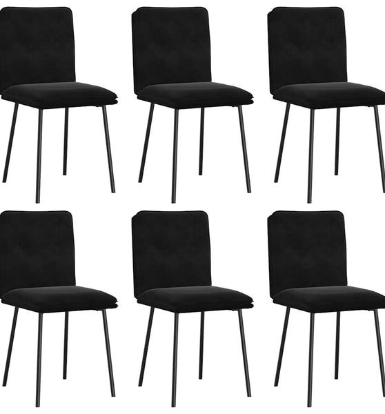 Esszimmerstühle 6 Stk. Schwarz Samt