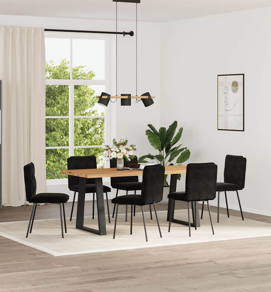 Esszimmerstühle 6 Stk. Schwarz Samt