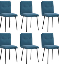 Esszimmerstühle 6 Stk. Blau Samt
