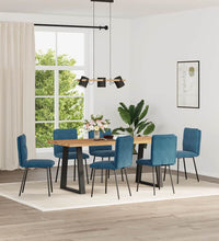 Esszimmerstühle 6 Stk. Blau Samt