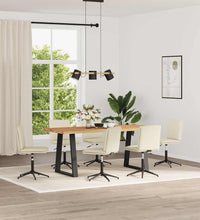 Esszimmerstühle 6 Stk. Creme Samt