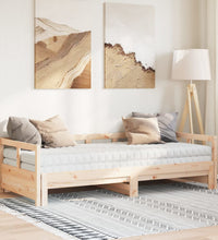 Tagesbett Ausziehbar mit Matratzen 80x200 cm Massivholz Kiefer