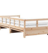 Tagesbett Ausziehbar mit Matratzen 80x200 cm Massivholz Kiefer