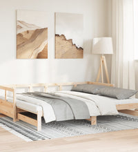 Tagesbett Ausziehbar mit Matratzen 80x200 cm Massivholz Kiefer