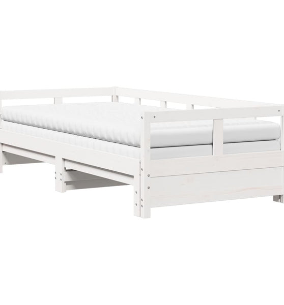 Tagesbett Ausziehbar mit Matratzen 80x200 cm Massivholz Kiefer