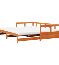 Tagesbett Ausziehbar mit Matratzen 80x200 cm Massivholz Kiefer