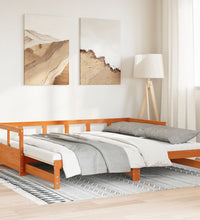 Tagesbett Ausziehbar mit Matratzen 80x200 cm Massivholz Kiefer