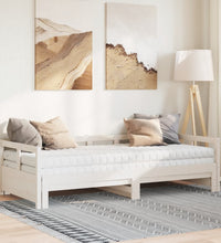 Tagesbett Ausziehbar mit Matratzen 90x200 cm Massivholz Kiefer