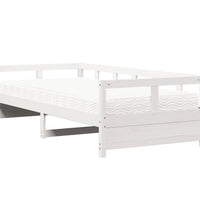 Tagesbett mit Matratze Weiß 80x200 cm Massivholz Kiefer