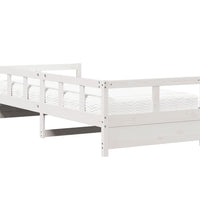 Tagesbett mit Matratze Weiß 80x200 cm Massivholz Kiefer