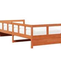 Tagesbett mit Matratze Wachsbraun 80x200 cm Massivholz Kiefer